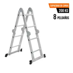 TRUPER - Escalera multiposición 8 peldaños soporta 200Kg
