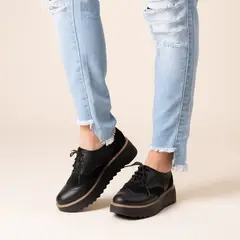 KAWKI - ZAPATOS DE MUJER OXFORD VALENTIA NEGRO