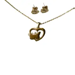 SHOPSMART - Set de Collar con aretes Mariposa Corazon en Acero