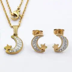 SHOPSMART - Set de Collar con aretes Star Moon en Acero