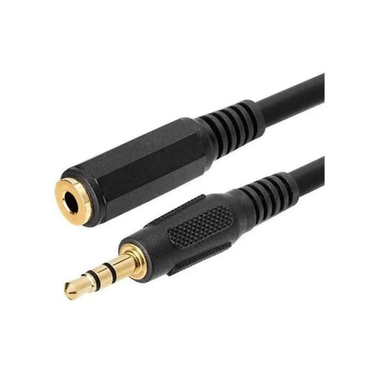 Cable audio auxiliar Macho - Hembra 3 metros HP028GB - Negro