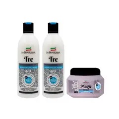 LA BRASILIANA - Pack - 2 Shampoo TRE + Mascara MAGIC POS 500 g. Post Alisado Sin SAL