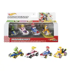 HOT WHEELS - Mario Kart Pack 4 Vehiculos Modelo A