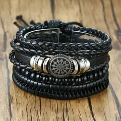 GENERICO - Pulseras de Cuero para Hombres - Flor