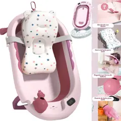 CAM - Bañera para bebe con Termómetro + gorro regadera y guantes