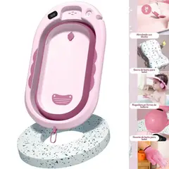 CAM - Bañera para bebe con Termómetro + gorro regadera y guantes