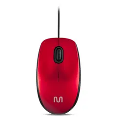 MULTILASER - Mouse Alámbrico Rojo