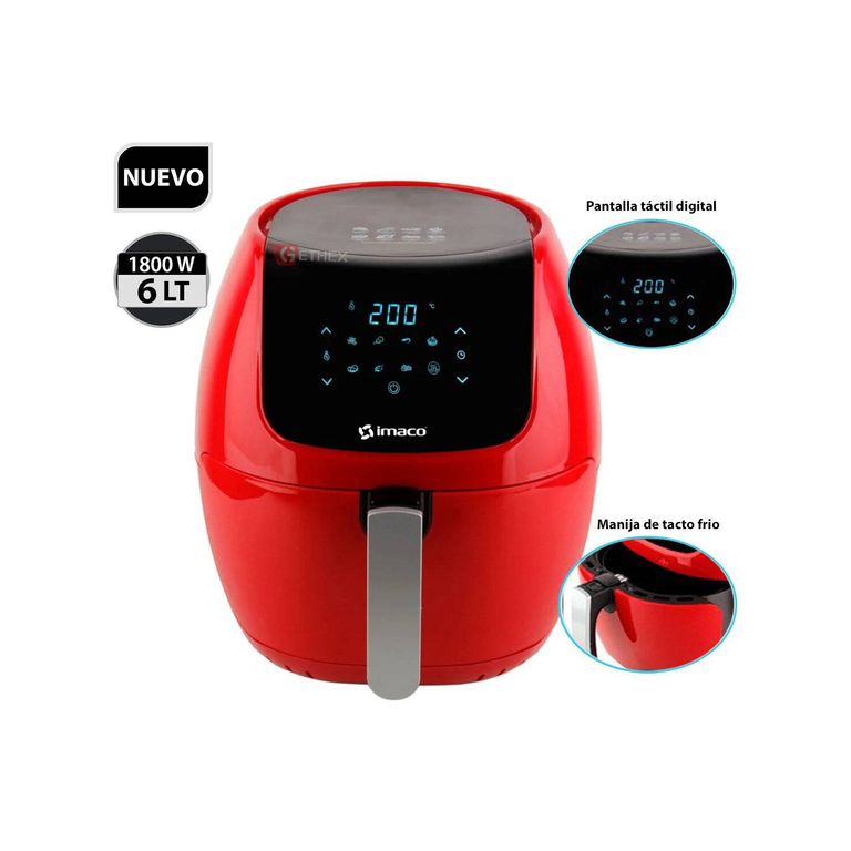 FREIDORA DE AIRE DIGITAL 6L 1800W AF6018 ROJO