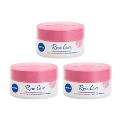 NIVEA - Crema Hidratante en Gel Rose Care con Agua de Rosas 150ML X3