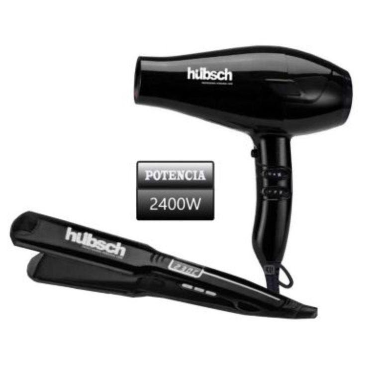 Combo Secador de Cabello Alisador AC 2400W -Negro