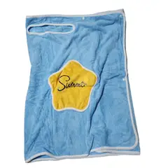 GENERICO - Toalla Bata de baño suave de microfibra Azul- 66 x 135 CM