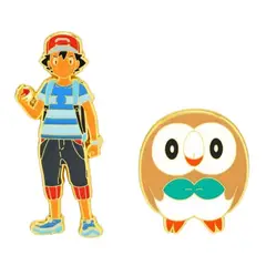 POKEMON - Ash y Rowlet Pin Set