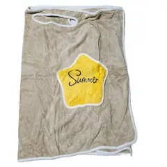 GENERICO - Toalla Bata de baño suave de microfibra Beige- 66 x 135 CM