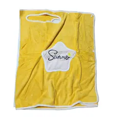 GENERICO - Toalla Bata de baño suave de microfibra Amarillo- 66 x 135 CM