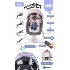 GENERICO - Silla mecedora eléctrica 3 en 1 Babilong Rosa