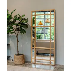 GENERICO - Espejo Estilo Ventana con Marco de Madera