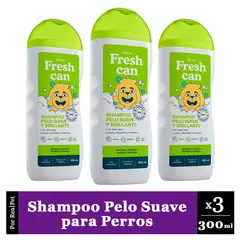 GENERICO - Pack x3 Shampoo para Perros Fresh Can Pelo Suave 300 ml