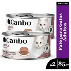 CANBO - Pack x2 Paté para Gato Adulto Pollo y Pavo 85 gr.
