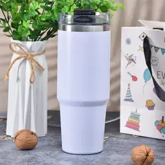 IMPORTADO MC - Mug Tumbler Vaso termico 900 ml Blanco Acero inoxidable