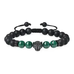 GENERICO - Pulsera Premium de Piedras Naturales de Malaquita para Hombre
