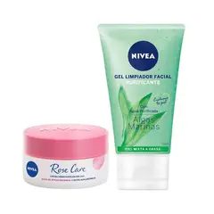 NIVEA - Hidratante en Gel Rose Care 50ML + Gel Limpiador Purificante 150ML