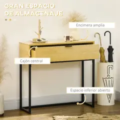 TU MESITA - Consola Clásica Tumi color Madera 1 cajón