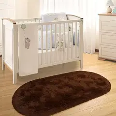 GENERICO - Alfombra ovalada felpa 1,50 x 50 cm color marrón