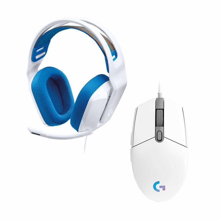 Audifono Gamer G335 + Mouse G203 Blanco