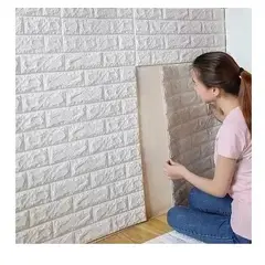 OEM - Papel Tapiz Autoadhesivo Decoración 3D Ladrillo Blanco Pack 10 Piezas