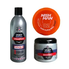 VOSS - Shampoo + Acondicionador bálsamo + Cera Nishman 02