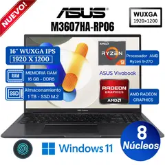 ASUS - Laptop Vivobook M3607HA-RP066 16" WUXGA, AMD Ryzen 9-270, Ram 16GB, Ssd 1TB, Free Dos