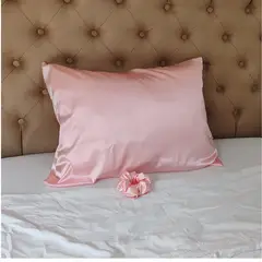 GENERICO - Funda de Almohada de Satín Antifrizz 50x70 cm - Rosa