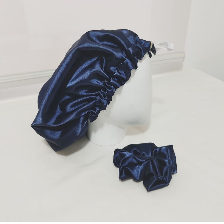 Gorro Antifrizz en Satín para Dormir - Color Azul