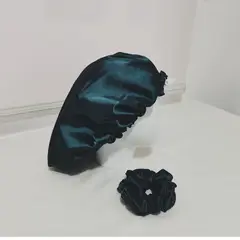 GENERICO - Gorro Antifrizz en Satín para Dormir - Color Verde Botella