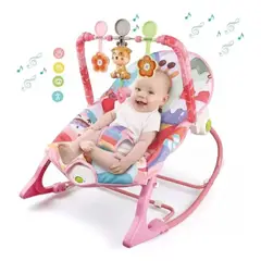 IDEAL - SILLA MECEDORA MUSICAL CON VIBRADORA JIRAFA ROSADO