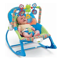 GENERICO - SILLA MECEDORA MUSICAL CON VIBRADORA NIÑO CELESTE