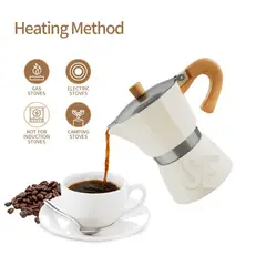 GENERICO - Cafetera moka italiana vintage blanco 9 tazas