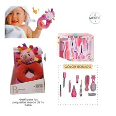 GENERICO - Kit de Cuidado Baby Care con Sonajero de mano para bebé