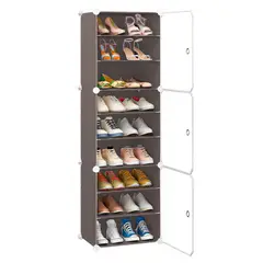 KELLER - Zapatera Organizador Armable 9 Niveles Multiusos Marrón