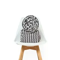 COBITEX HOME - Manta chess blanco/negro 230 x 180 cm con textura de corderito cobitex