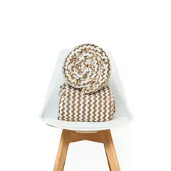 COBITEX HOME - Manta chess blanco/arenita 230 x 180 cm con textura de corderito cobitex