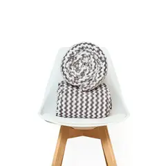 COBITEX HOME - Manta chess blanco/gris 230 x 180 cm con textura de corderito cobitex