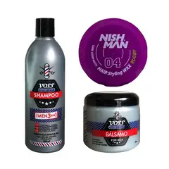 VOSS - Shampoo + Acondicionador bálsamo + Cera Nishman 04
