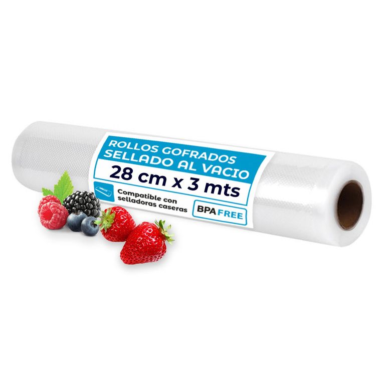 Rollo Bolsa Gofrada 28 Cm x 3 Mts Sellado al vacío
