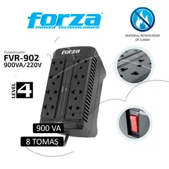 FORZA - ESTABILIZADOR FVR-902 900VA/450W 220VA 8