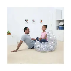 BESTWAY - Sillón PUFF inflable transparente BRILLANTE