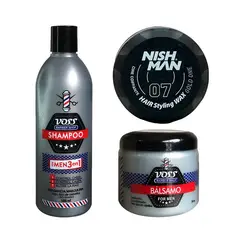 VOSS - Shampoo + Acondicionador bálsamo + Cera Nishman 07