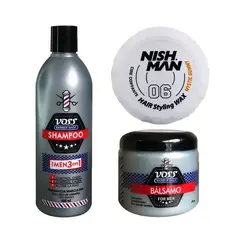 VOSS - Shampoo + Acondicionador bálsamo + Cera Nishman 06