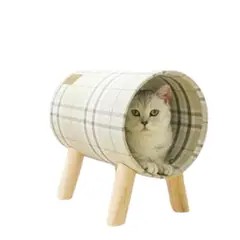 GENERICO - Cama para Gatos tipo Tunel con Patas de madera