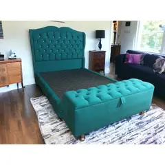 GENERICO - Cama Throne Queen c Baúl - Verde